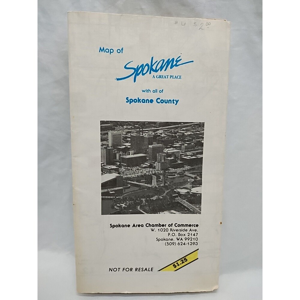 Map Of Spokane A Great Place Area Chamber Of Commerce Brochure Map